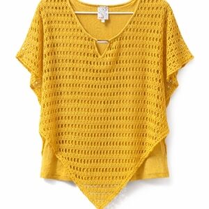 Golden Yellow Crochet Top By NAIF